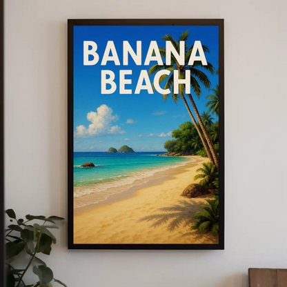 Banana Beach Tropical Paradise Poster Travel Poster