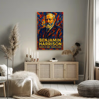 Benjamin Harrison 23rd President of the United States Glitch Hop Art Poster