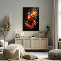 Phoenix Rebirth: Vibrant Fantasy Art Poster