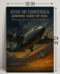 Budd RB Conestoga Vintage WWII Aviation Poster