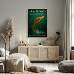 Asian Arowana Swim with Fortune Poster