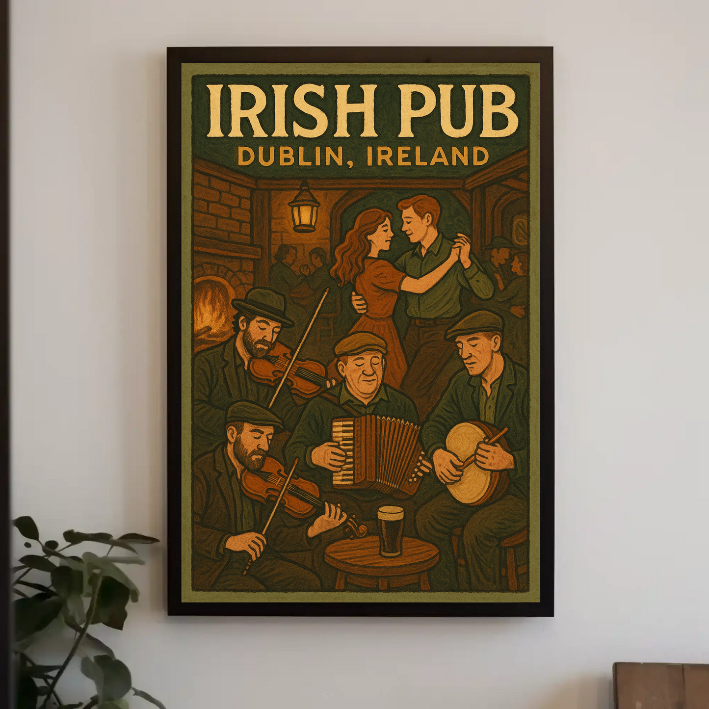 Irish Pub Dublin Ireland Music Dance Warm Poster