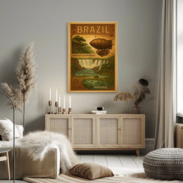Brazilian Adventure Steampunk Airship Poster Art Print
