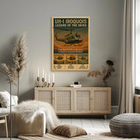 UH 1 Iroquois Vintage Aviation Poster Wall Art