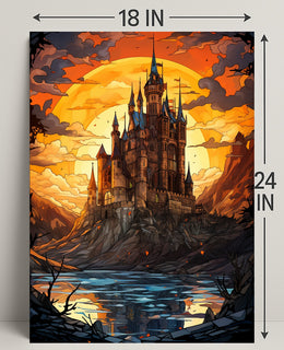 Enchanted Castle At Sunset Poster