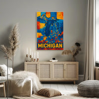 Mosaic Map of Michigan Poster