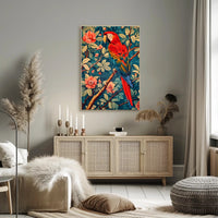 Vibrant Parrot Illustration in Tropical Animal Poster