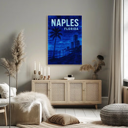 Naples Florida Poster 18x24 Wall Art Beach Sunset Scene