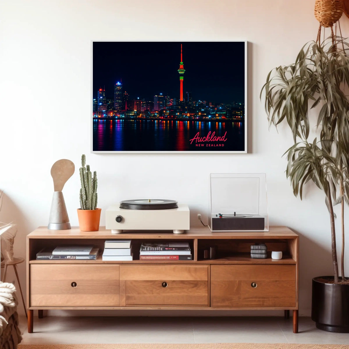 Auckland Night Skyline Photography Wanderlust Poster