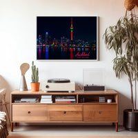 Auckland Night Skyline Photography Wanderlust Poster