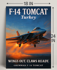 F-14 Tomcat Wings Out, Claws Ready Poster PosterGoat