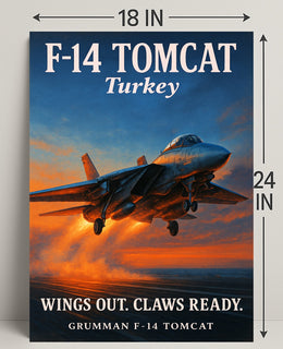 F-14 Tomcat Wings Out, Claws Ready Poster PosterGoat