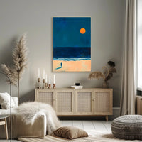 Solitary Reflection Seaside Poster Minimalist Art Print