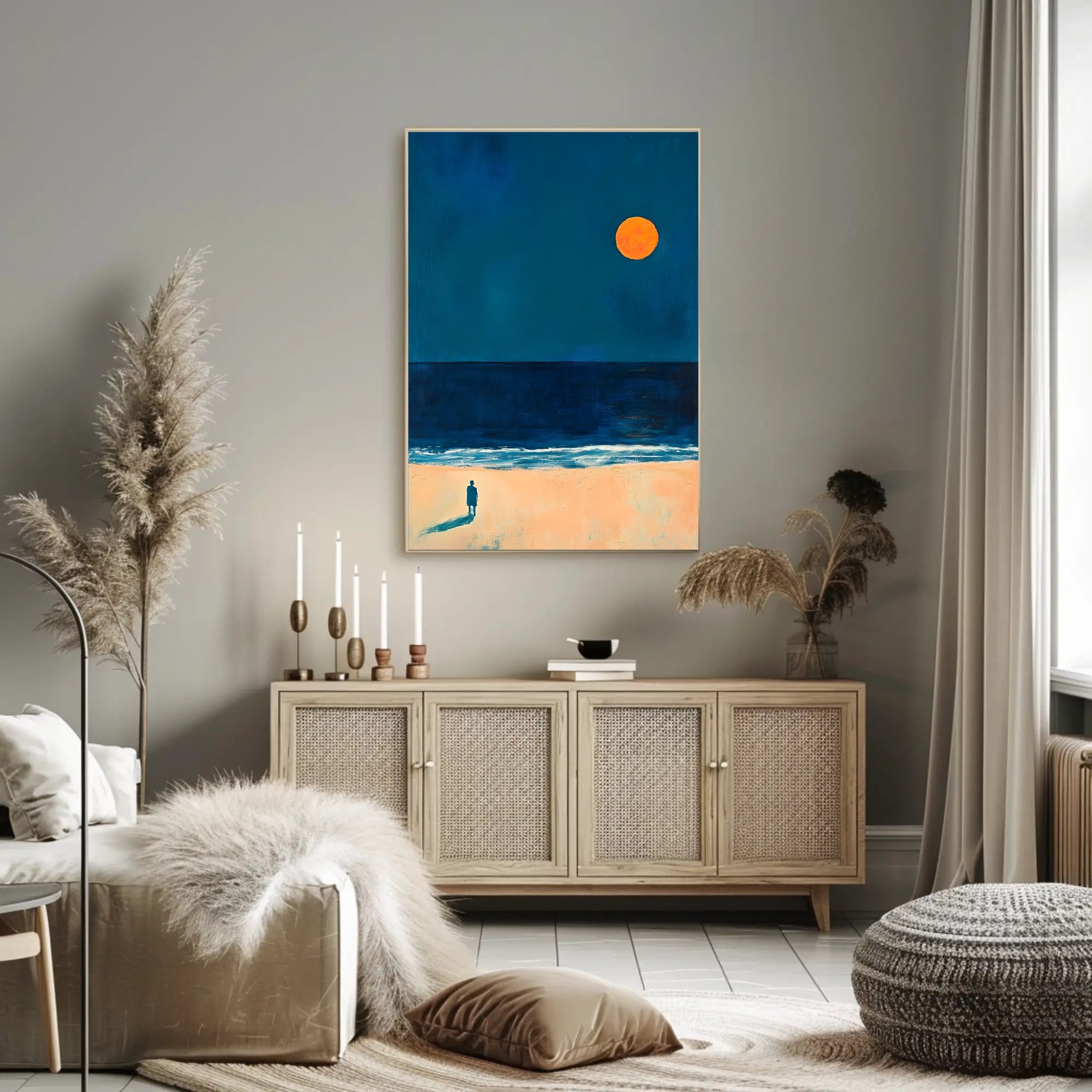 Solitary Reflection Seaside Poster Minimalist Art Print