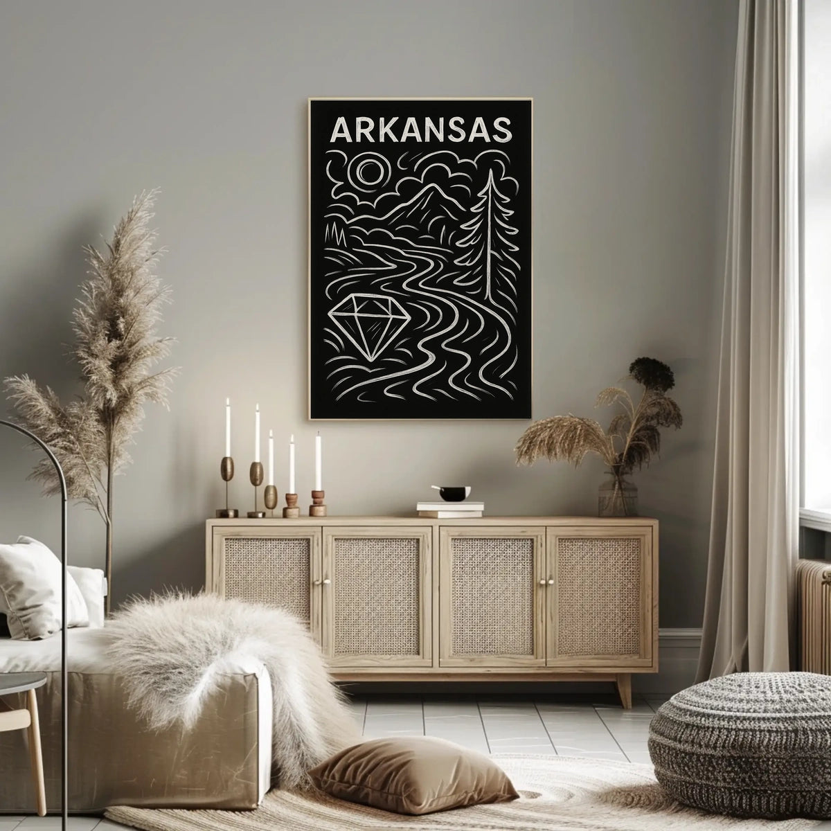 Arkansas Landscape Illustration Poster