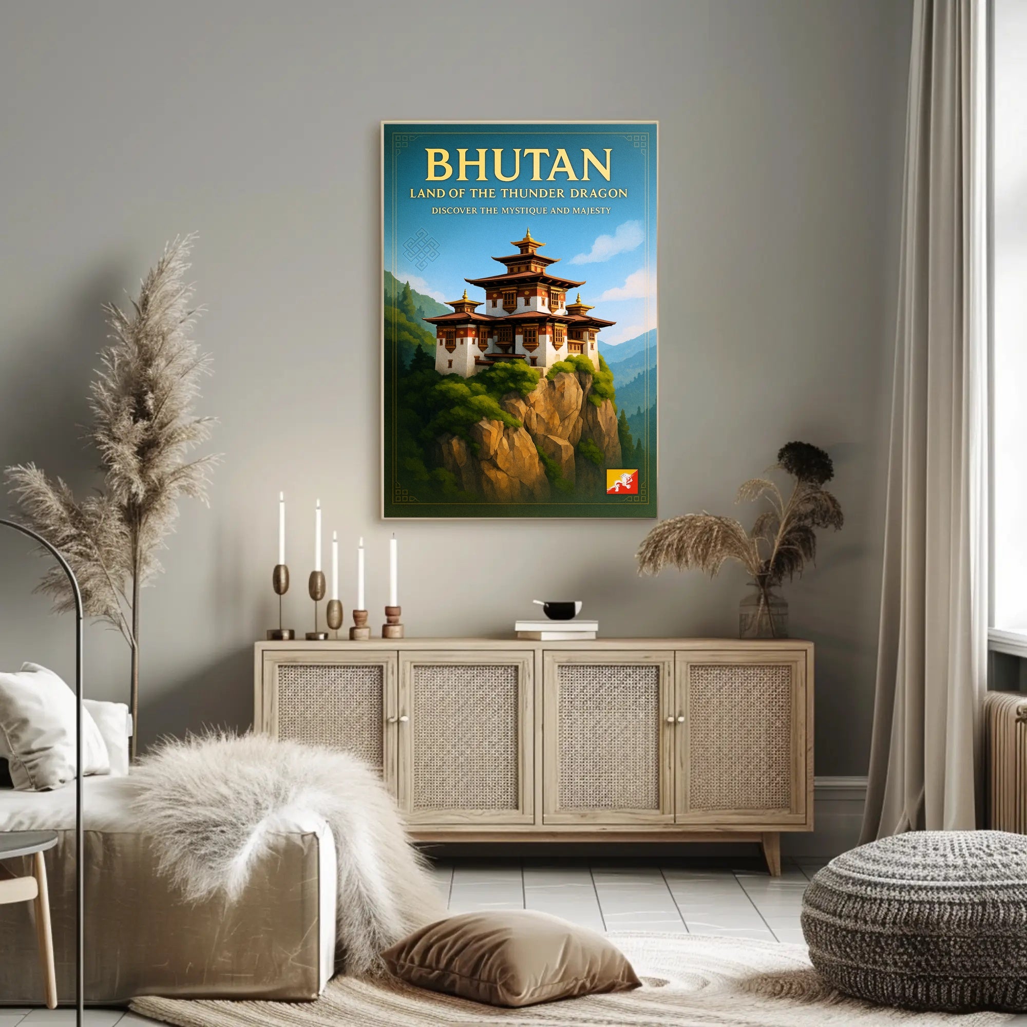 Bhutan Land of the Thunder Dragon Poster PosterGoat