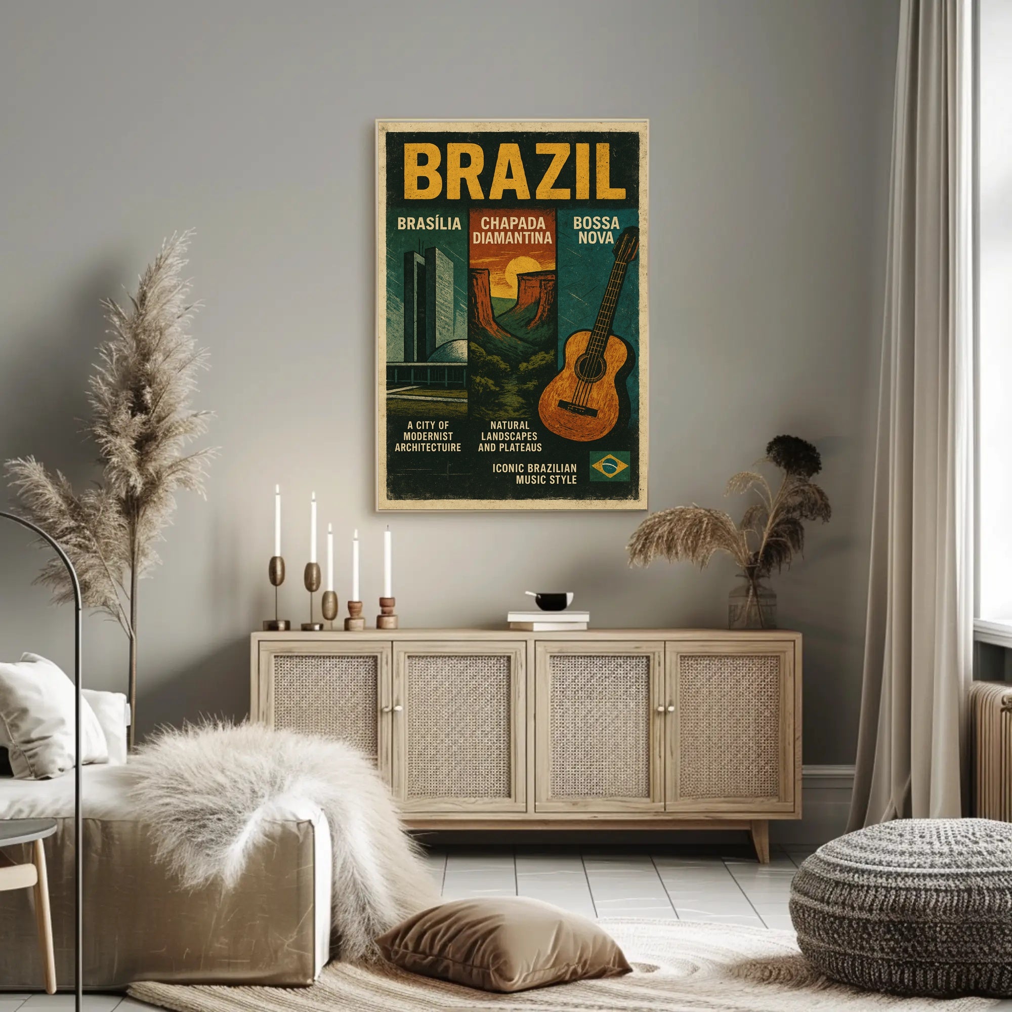Brazil Modernist Architecture Wall Art with Natural Beauty PosterGoat
