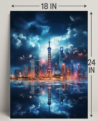 Reflections Of A Modern Skyline Modern Poster