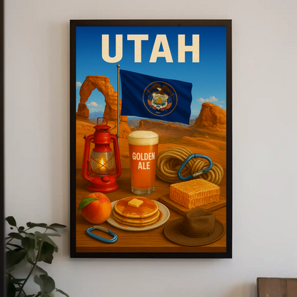 Utah Delicate Arch Pancakes Flag Ale Travel Poster