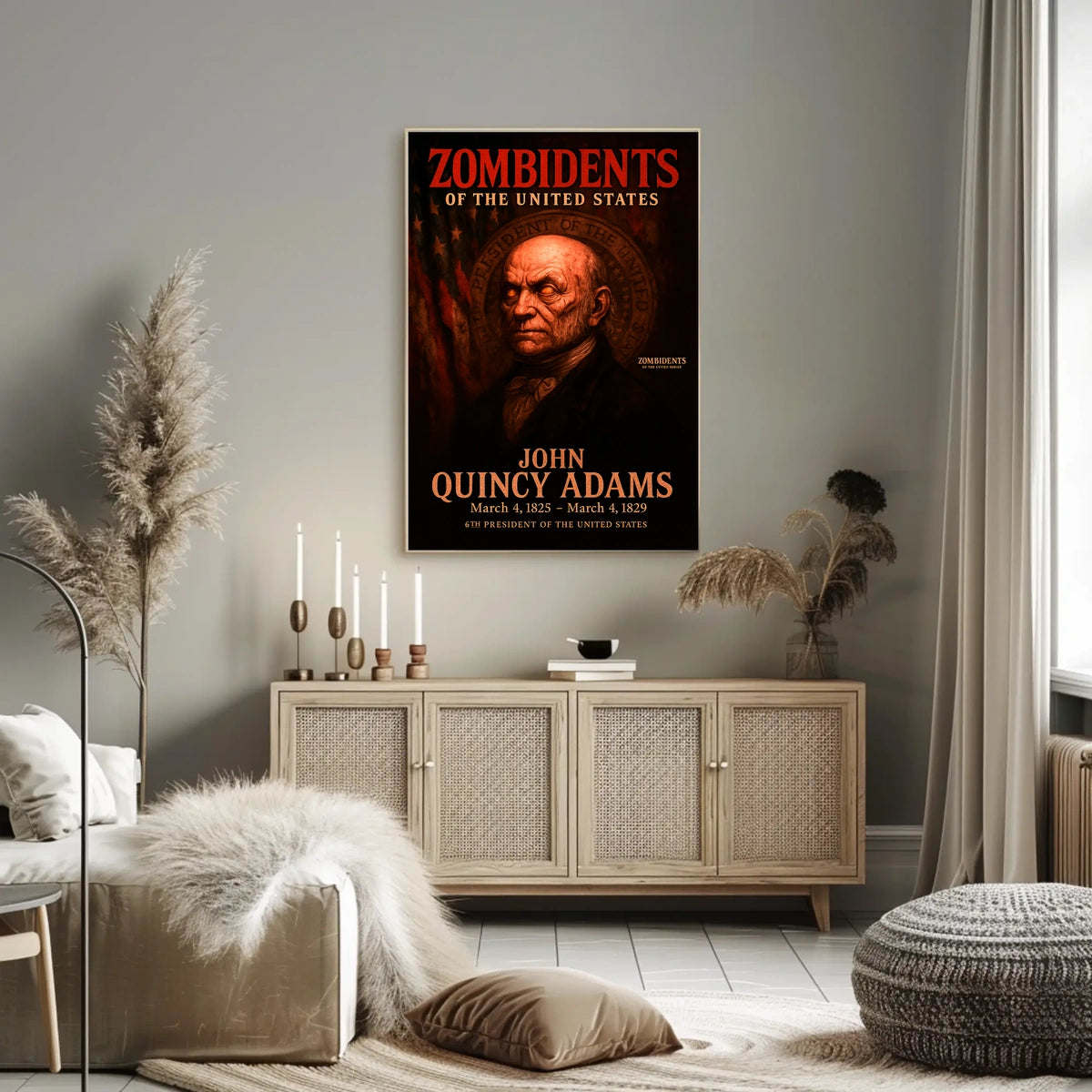 John Quincy Adams 6th President of the United States Zombidents Poster Series