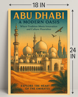 Abu Dhabi Modern Oasis Travel Poster