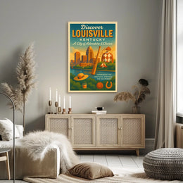 Discover Louisville Adventure & Charm Travel Poster