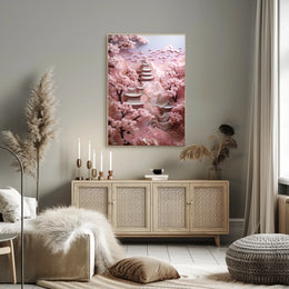 Serene Japanese Architecture in Spring, Cultural or Heritage Poster