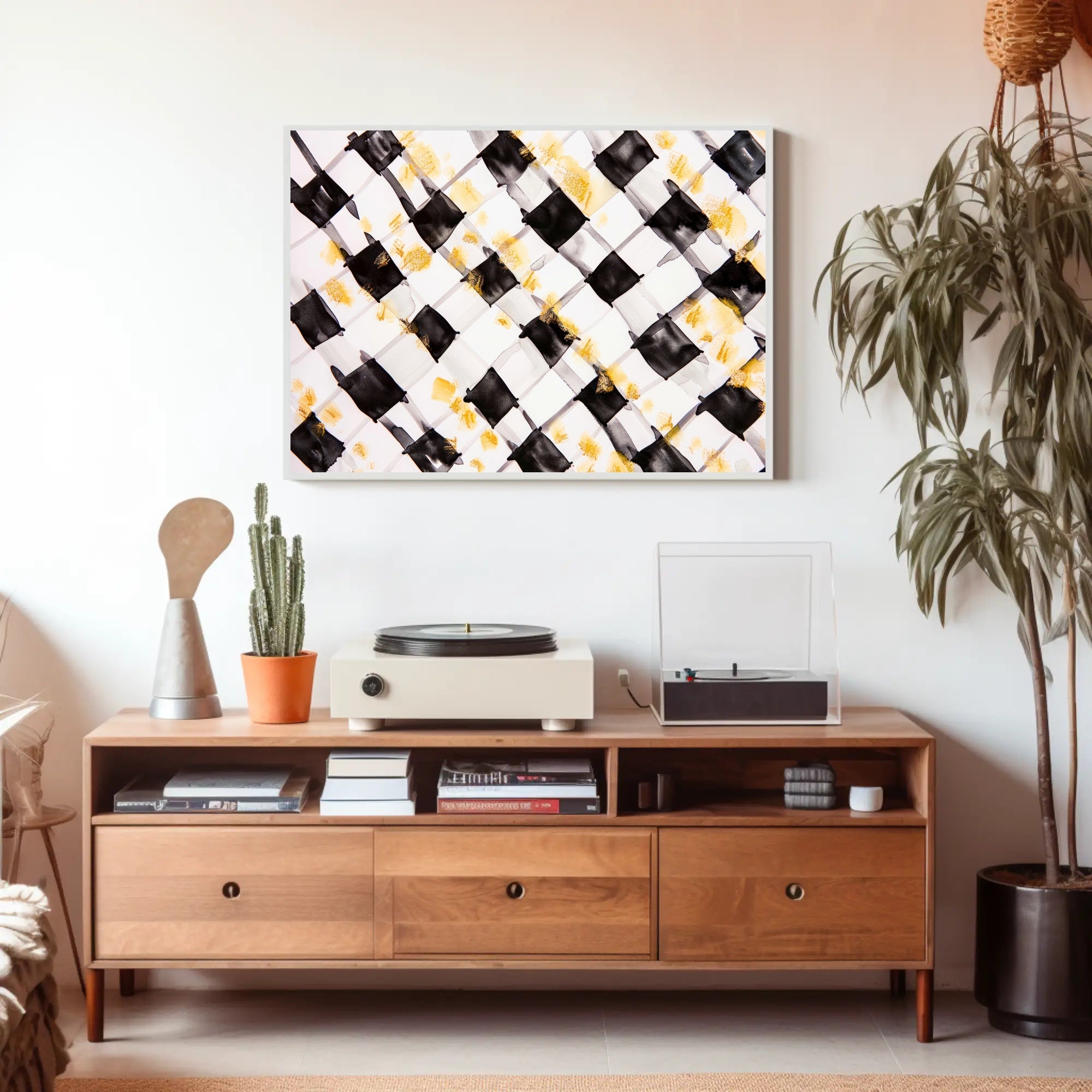 Abstract Checkered Art Poster