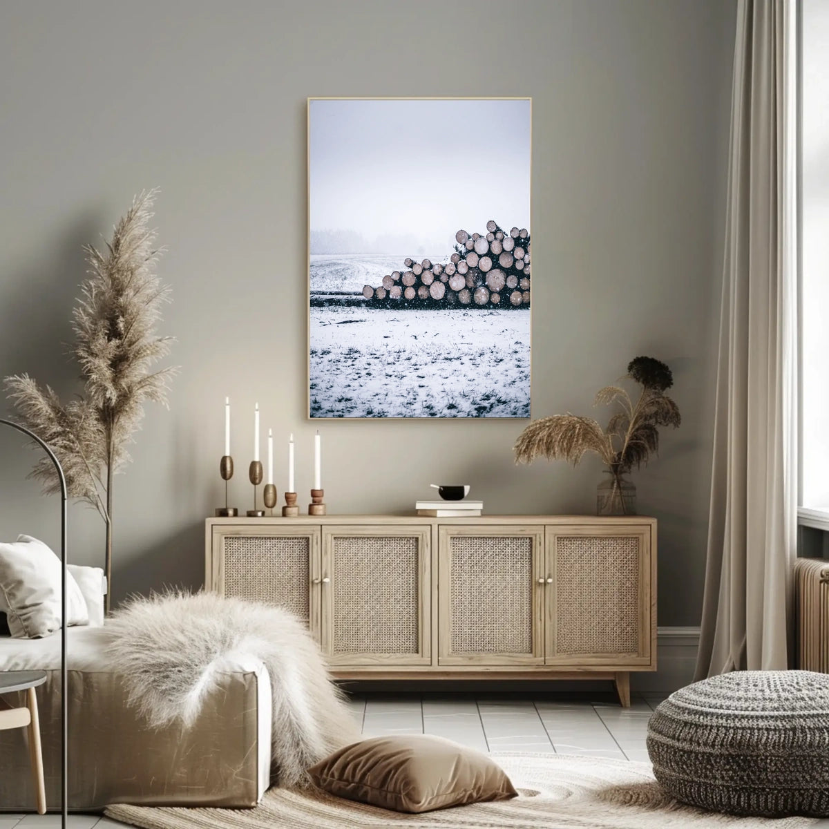 Winter Logging Scene Poster