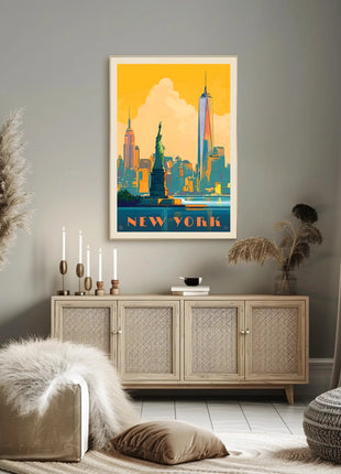 New York Adventure Vintage Travel Poster