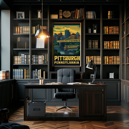 Pittsburgh, Pennsylvania Vintage Travel Poster