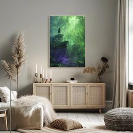 Mystical Adventurer on Enigmatic Forest Edge Fantasy or Mythology Poster PosterGoat