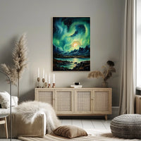 Aurora Borealis Nightscape Art Print National Park Poster