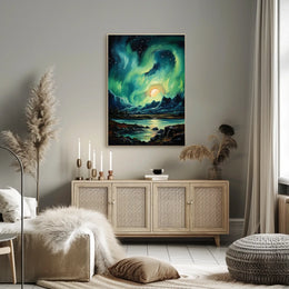 Aurora Borealis Nightscape Art Print National Park Poster
