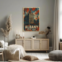 Albany Architecture Line Art Traveler Poster