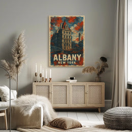 Albany Architecture Line Art Traveler Poster