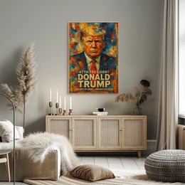 Bold Abstract Portrait: Futuristic Political Art Poster
