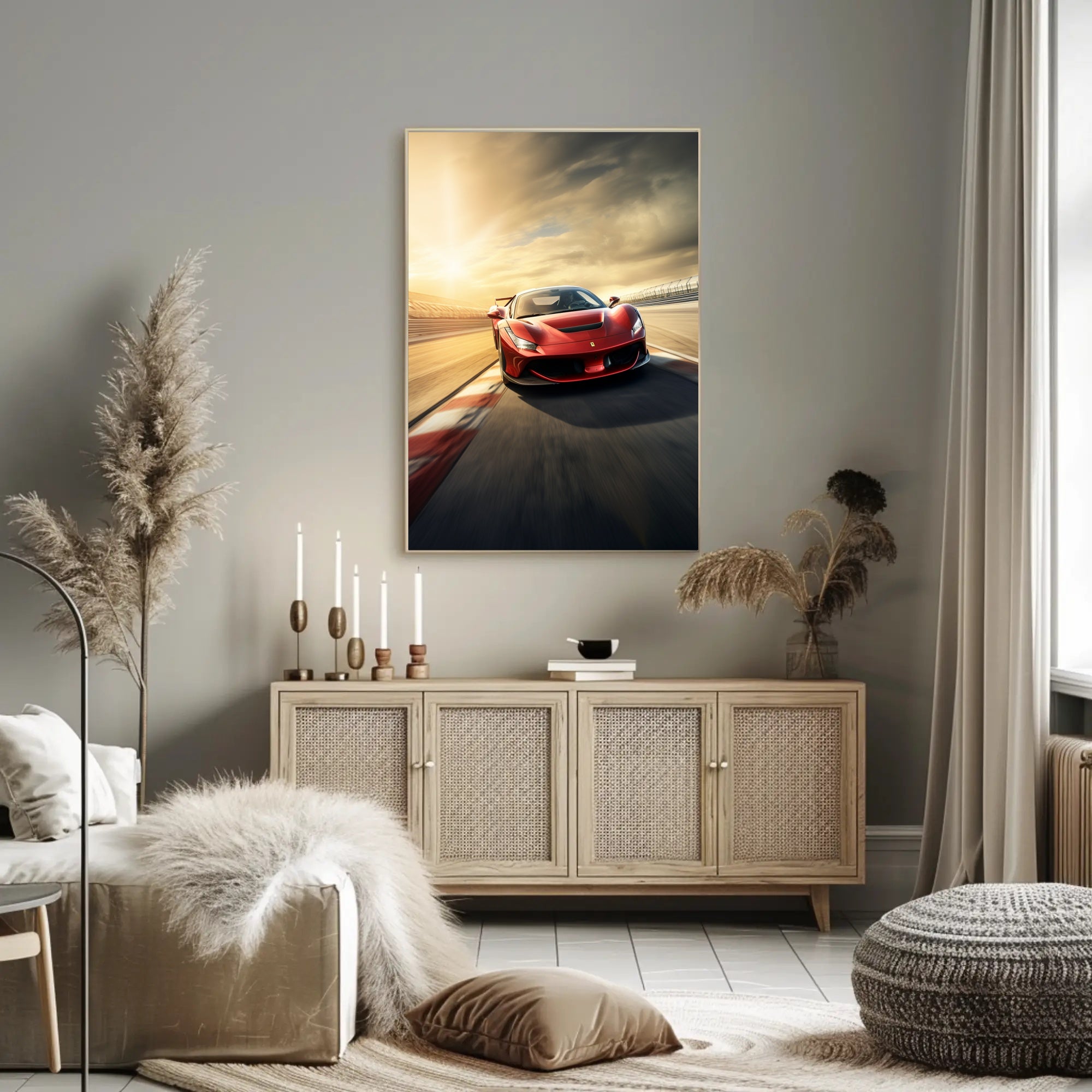 Speed and Elegance on Track Poster PosterGoat