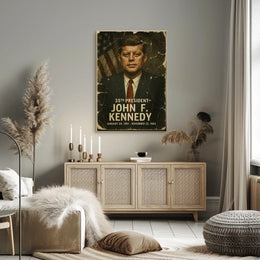 John F. Kennedy 35th President of the United States Damaged Photograph Poster