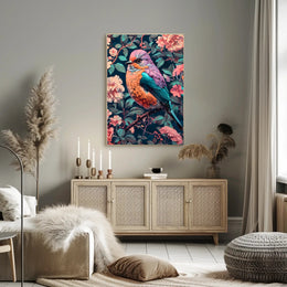Vibrant Bird In Bloom William Morris Art Poster