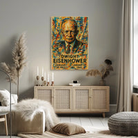 Eisenhower Abstract Portrait: Bold Patriotic Art Print
