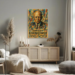 Eisenhower Abstract Portrait: Bold Patriotic Art Print