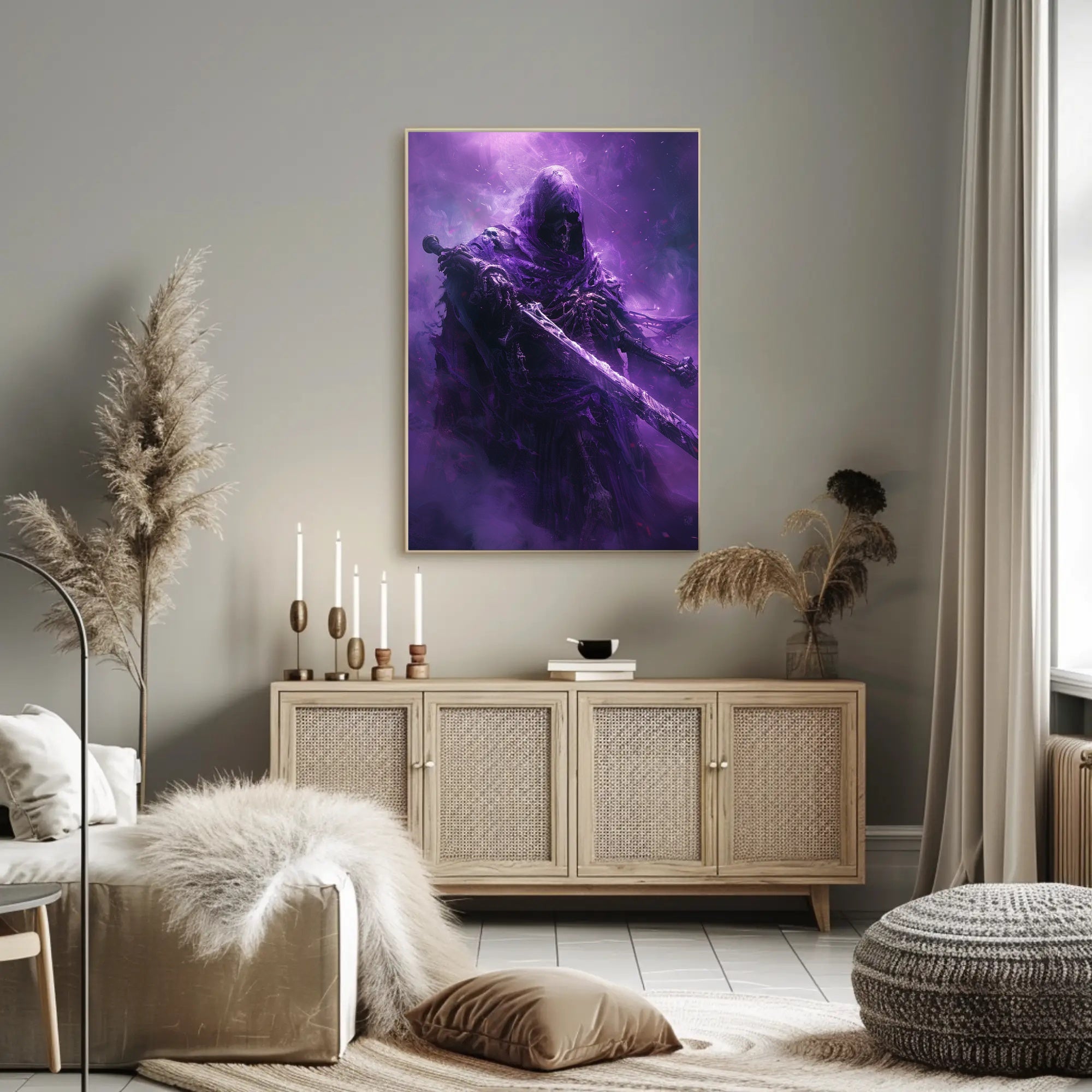 Ethereal Skeletal Knight Unveils Mystical Fantasy Realm Poster PosterGoat