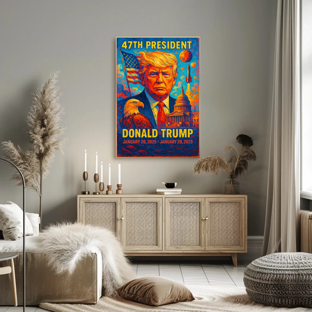Donald Trump Torchbearer Liberty Patriotic Icon Pop Art Vibrant Leadership Poster