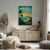 Phuket Travel Poster Vintage Beach Wall Art Print