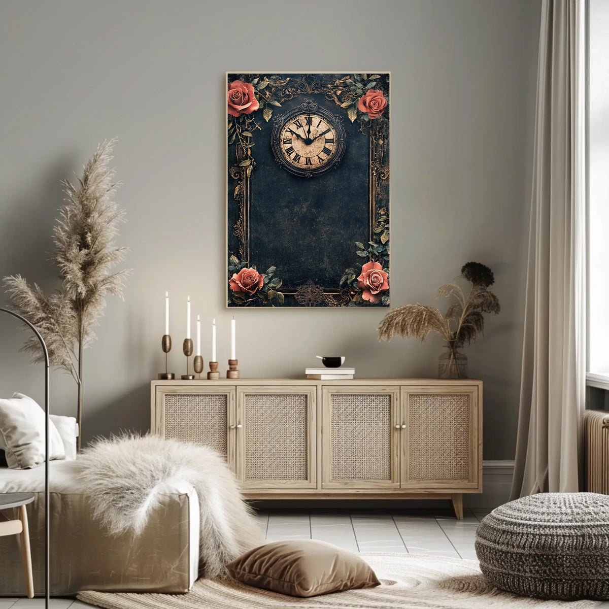 Vintage Clock Wall Art for Heritage Enthusiasts – Cultural Poster