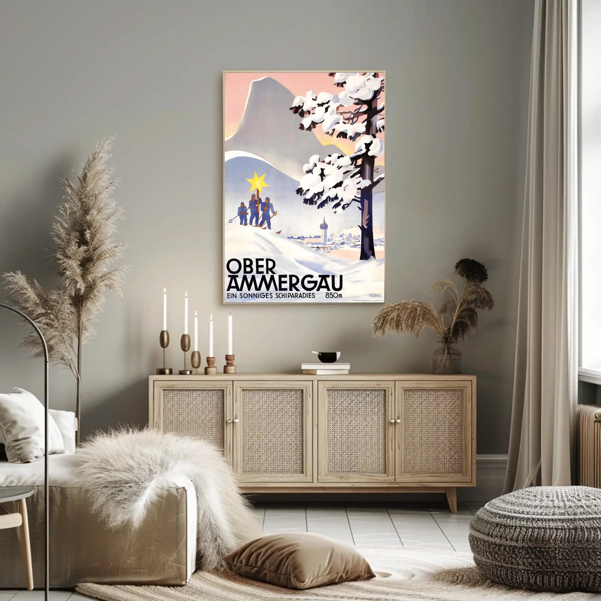 Oberammergau A Sunny Ski Paradise Poster