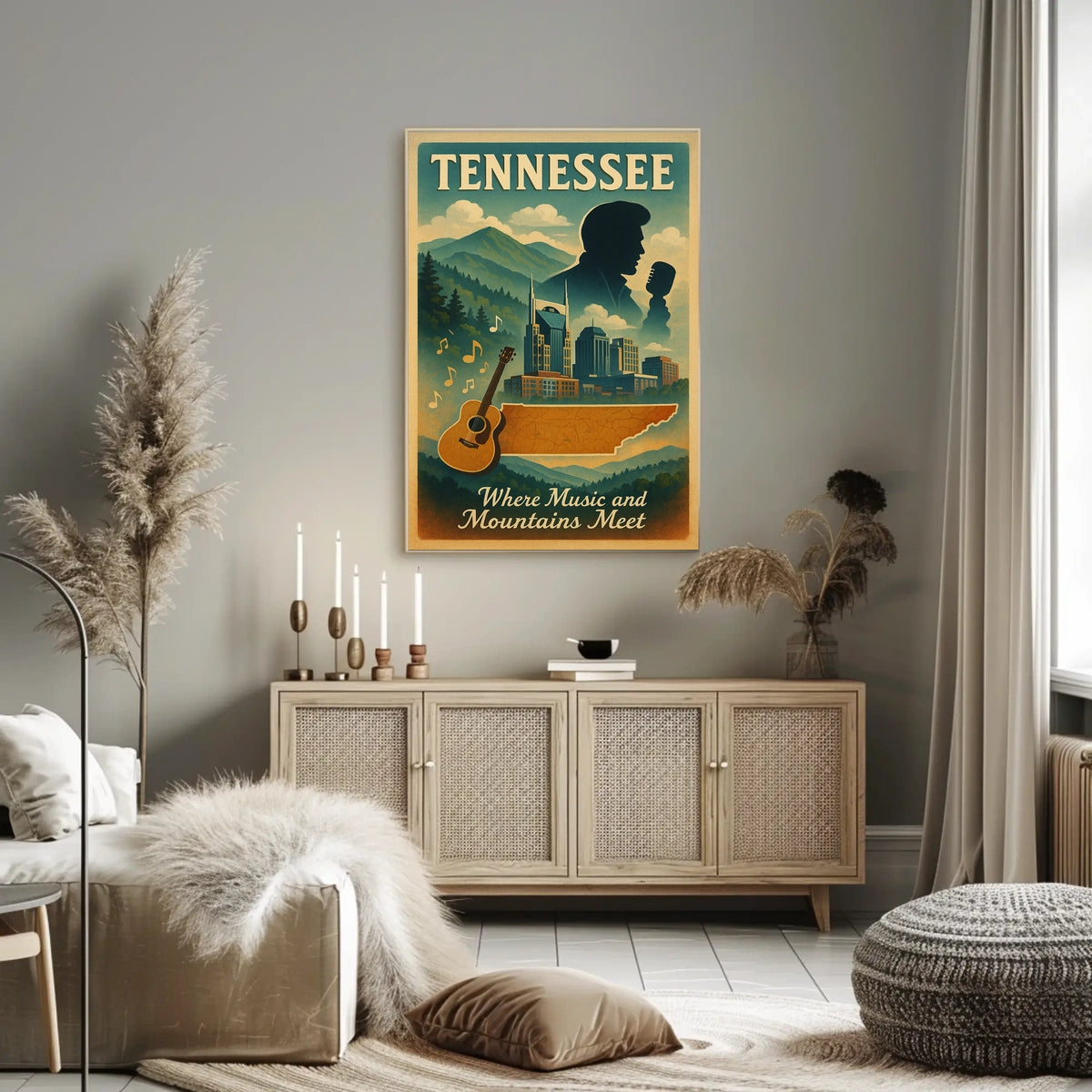 Tennessee Where Music and Mountains Meet Poster