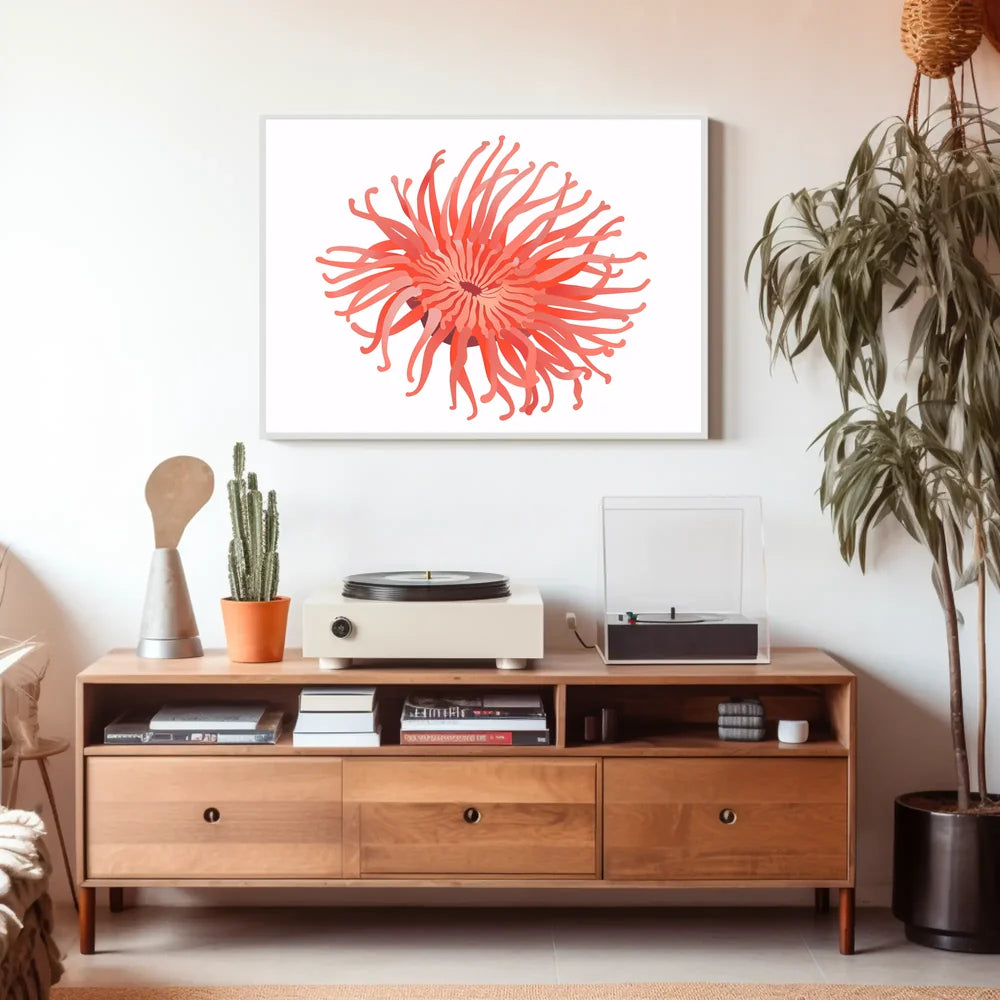 Vibrant Sea Anemone Modern Art Poster Print