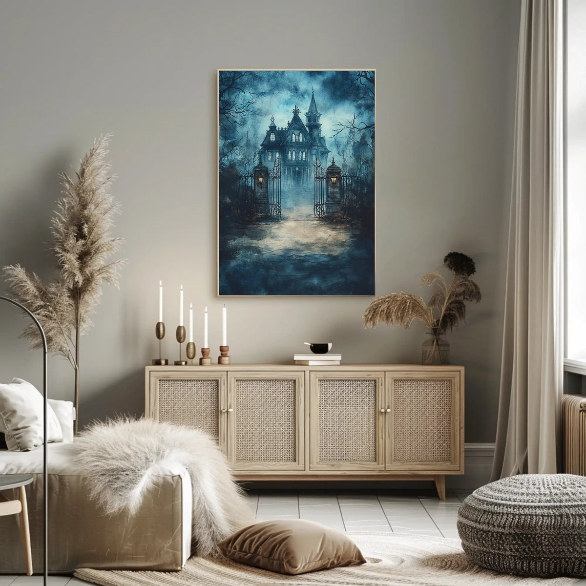Victorian Haunting Mansion Artistic Poster